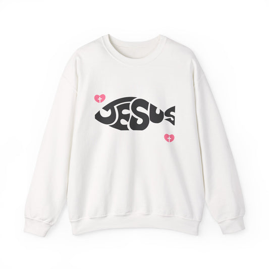 Jesus Fish (Ichthys) Unisex Crewneck Sweatshirt – Bold Faith, Everyday Comfort
