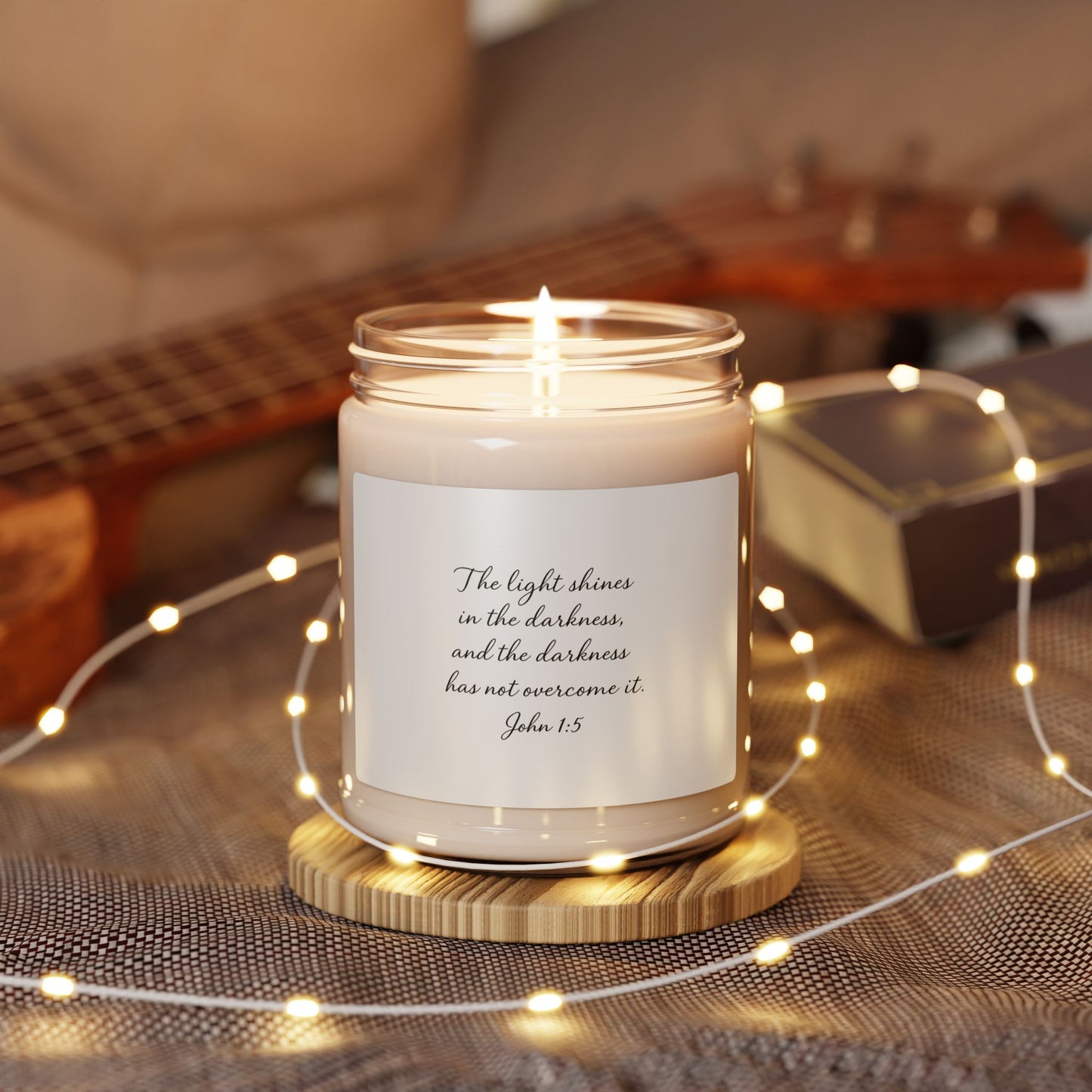 "John 1:5 Scented Candle – The Light That Shines in Darkness"