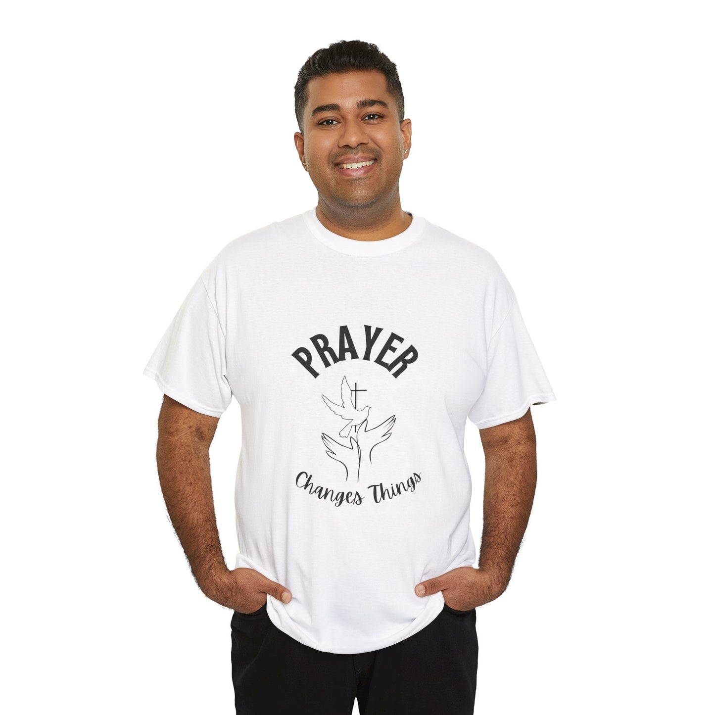 “Prayer Changes Things” Unisex Heavy Cotton T-Shirt