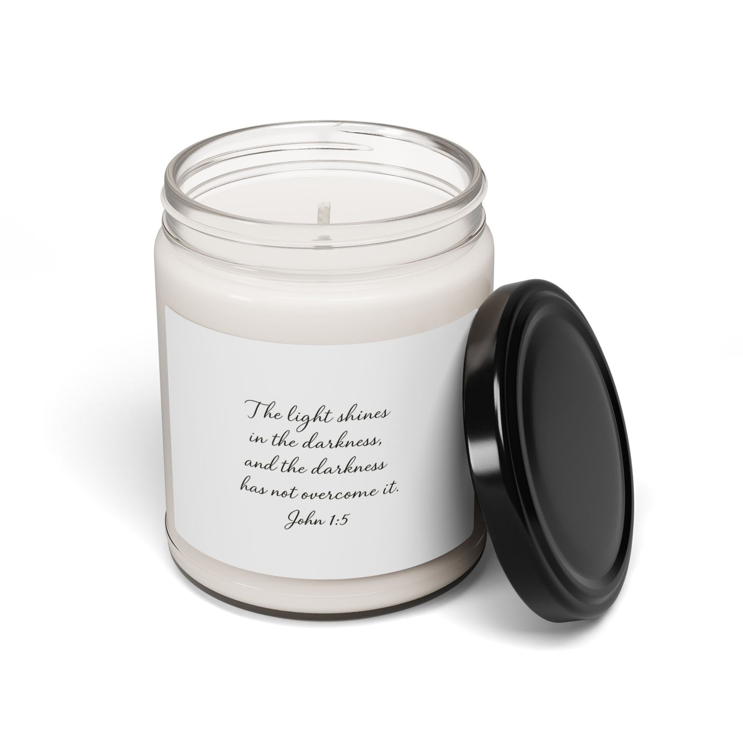 "John 1:5 Scented Candle – The Light That Shines in Darkness"