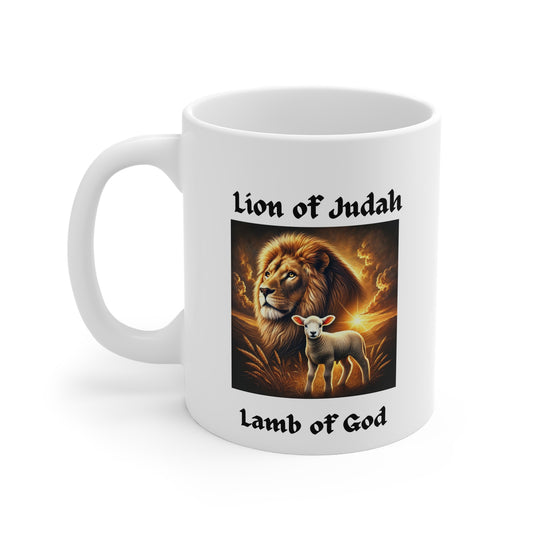 Lion of Judah, Lamb of God – Christian Ceramic Mug (11oz)