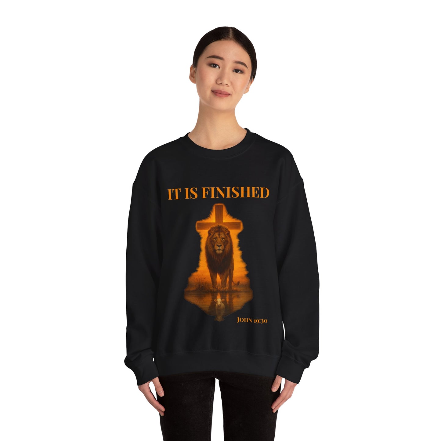 "It Is Finished" Unisex Crewneck Sweatshirt – A Testament of Faith and Comfort