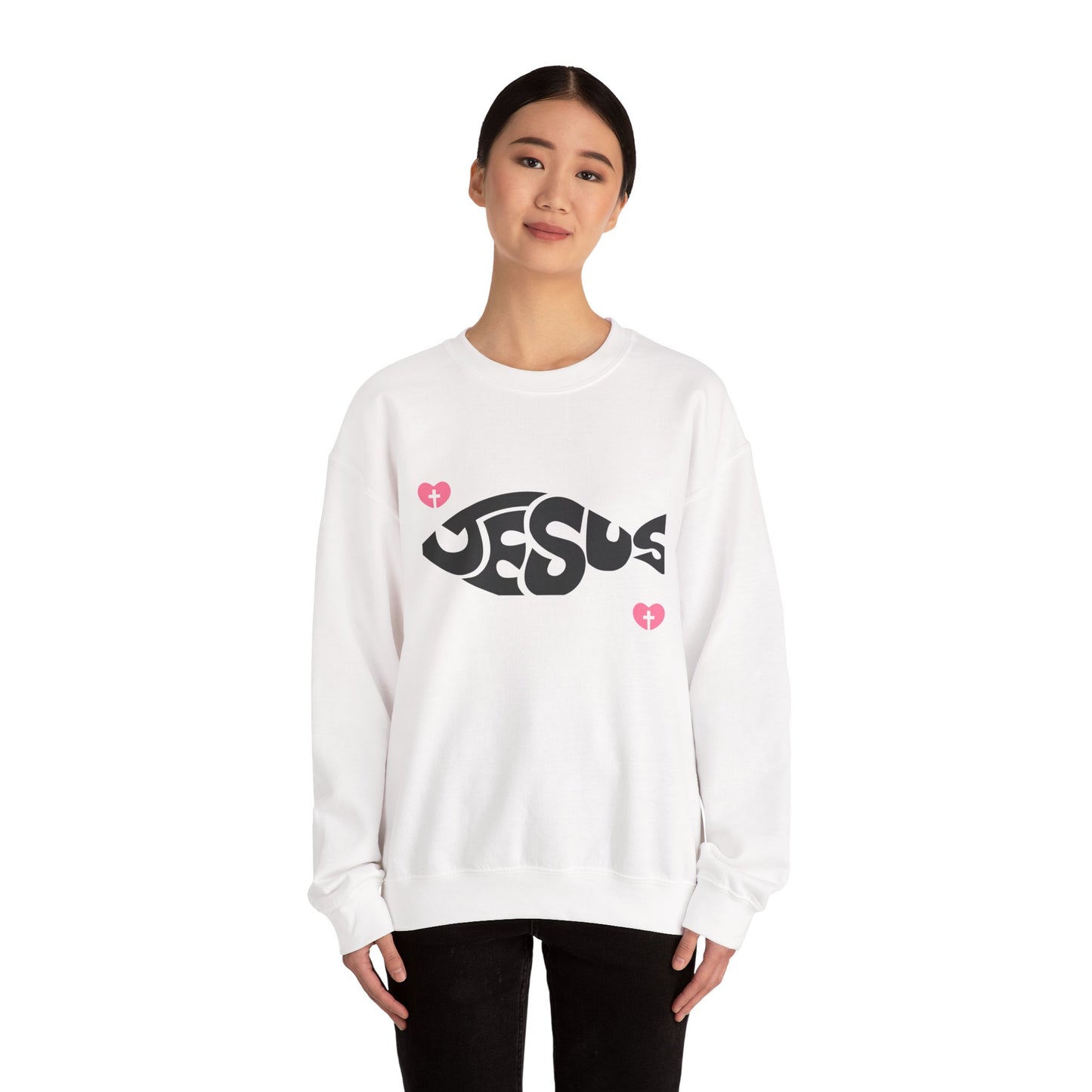 Jesus Fish (Ichthys) Unisex Crewneck Sweatshirt – Bold Faith, Everyday Comfort