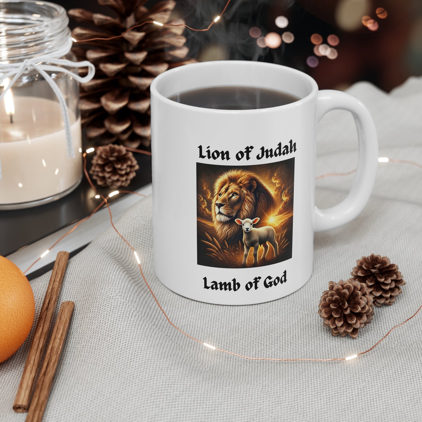 Lion of Judah, Lamb of God – Christian Ceramic Mug (11oz)
